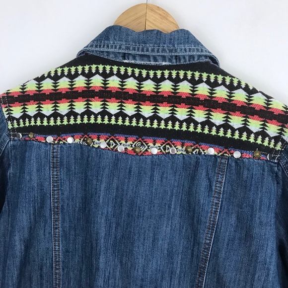 Isabel Hayley Aztec and Embroidered Jean Jacket - Picture 7 of 7